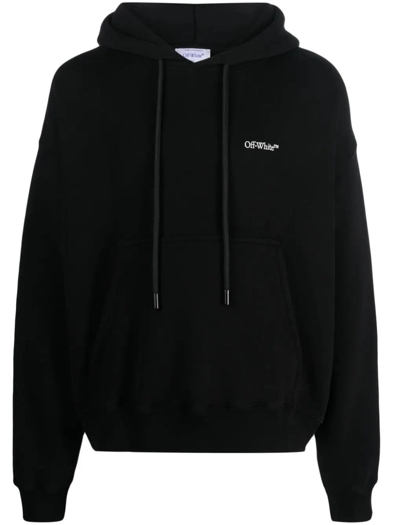 Off White Mens Scratch Arrow Skate Hoodie in Black Cotton - Size Small